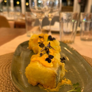 Morue en tempura avec aïoli piquillo